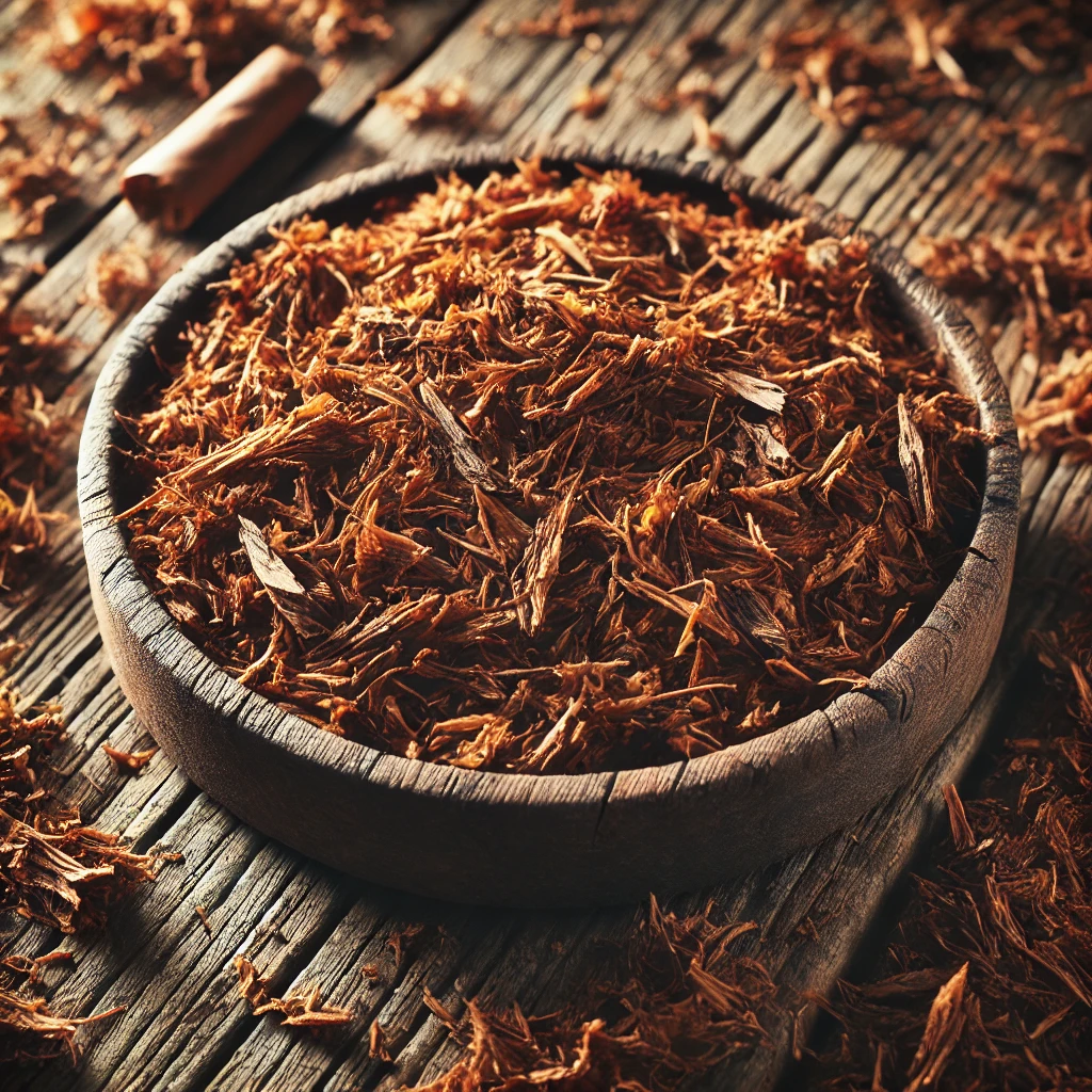 توتون طبیعی با کیفیت بالا در بسته‌بندی چوبی – مناسب برای سیگار و پیپ